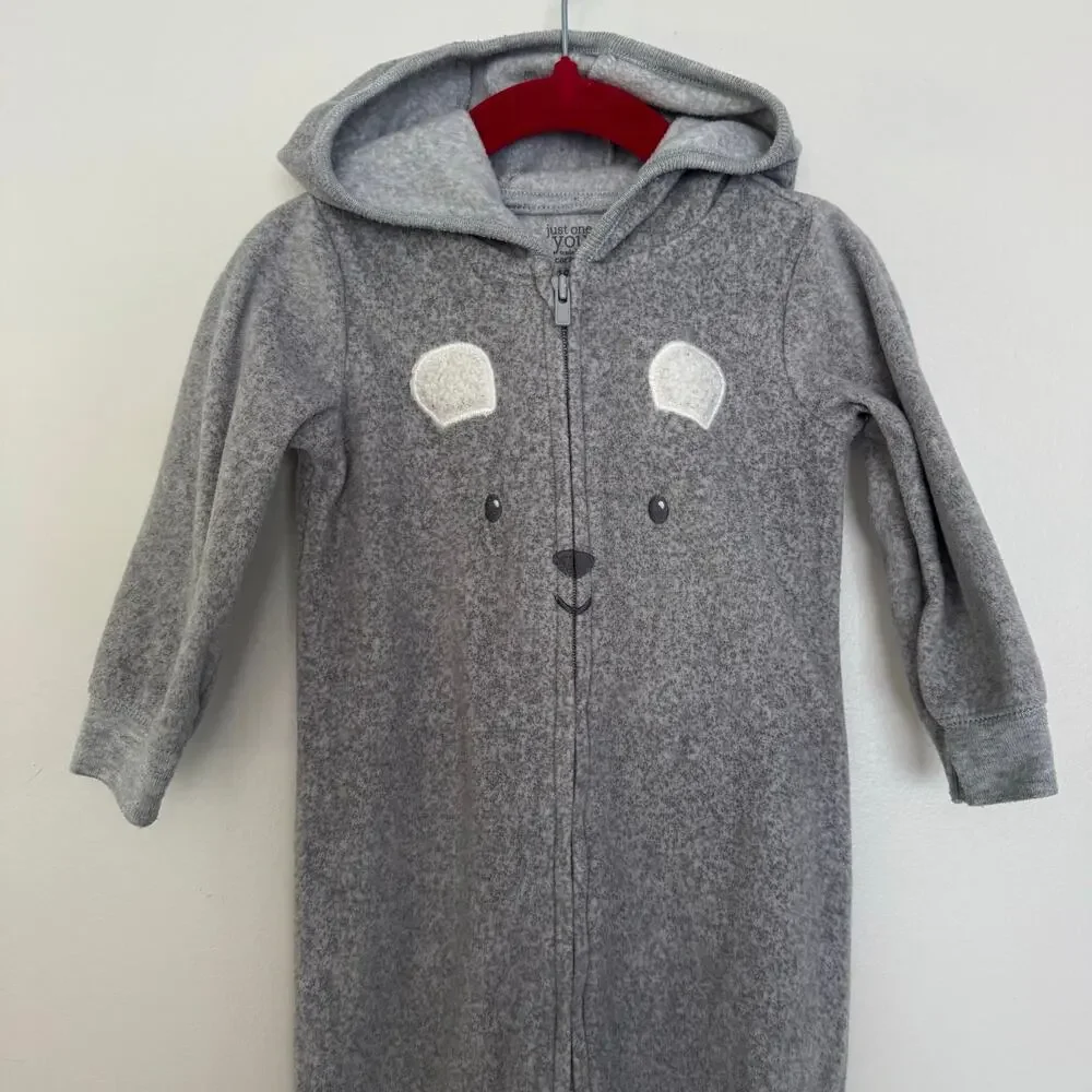 Carter’s Cozy Fleece Rompers, Bear and Stars, Bundle of 2